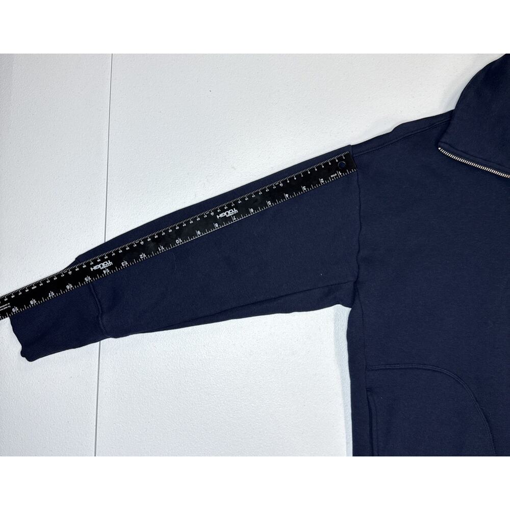 Free Assembly Women Size M Half Zip Pullover Sweatshirt Navy Blue - Picture 6 of 7